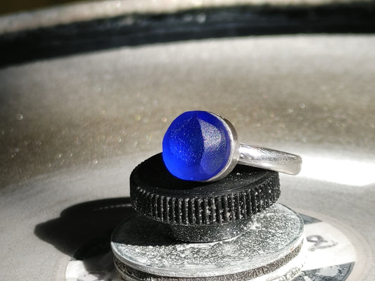 Cobalt Sea Glass Ring