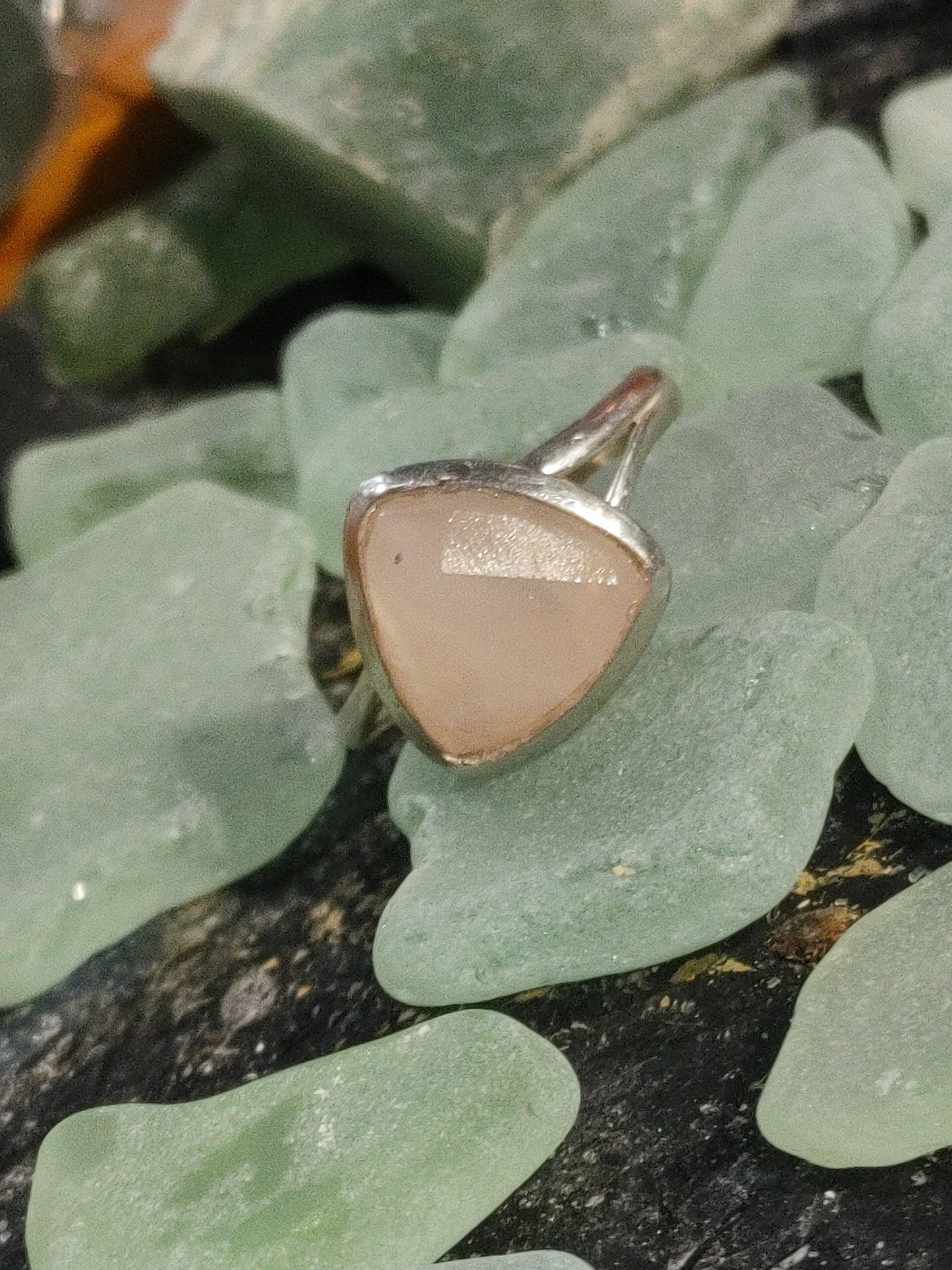 Rose Quartz Trillion Ring