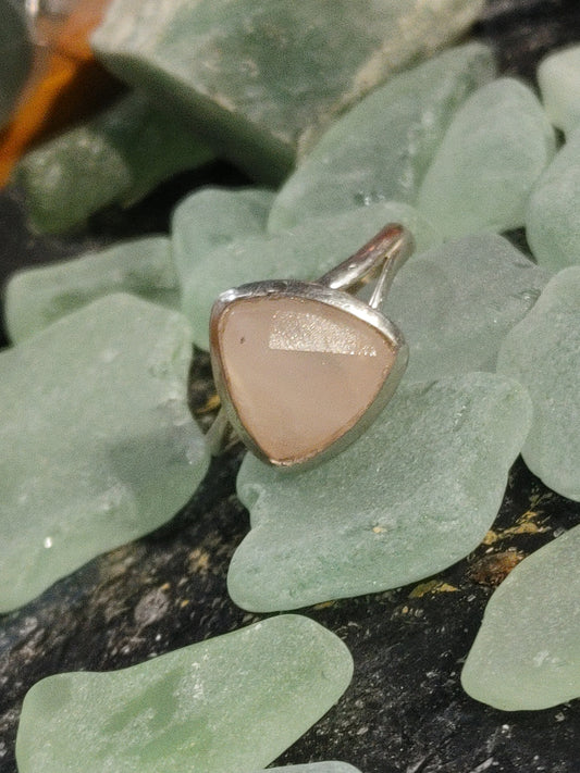 Rose Quartz Trillion Ring