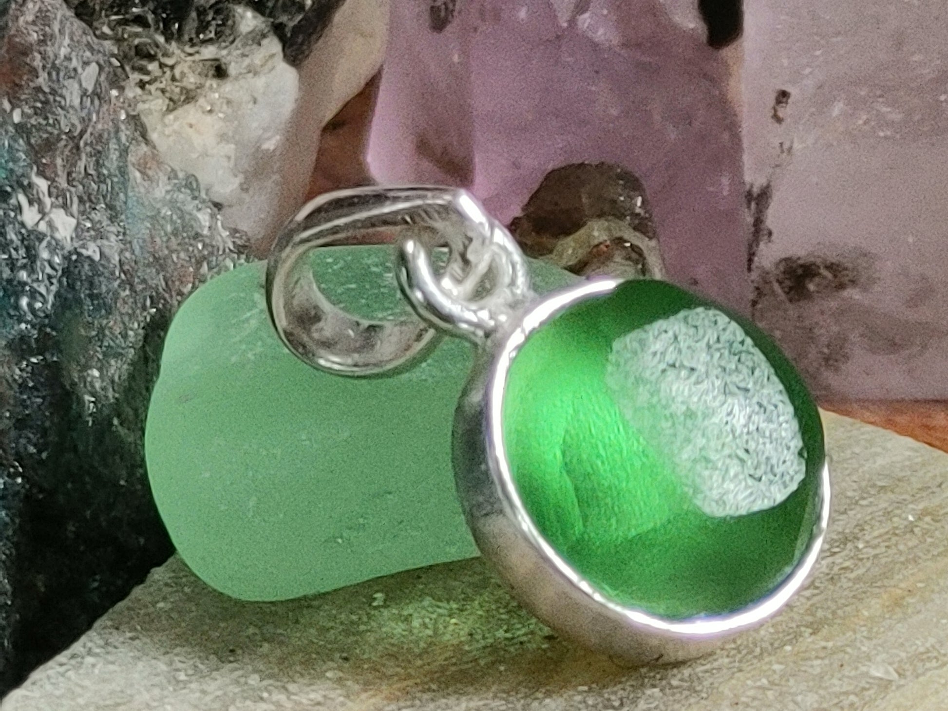 Kelly Green Sea Glass Pendant