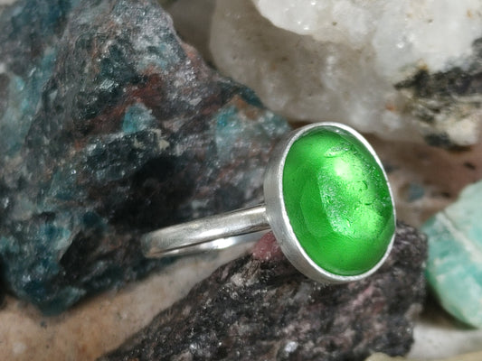 Kelly Green Sea Glass Ring